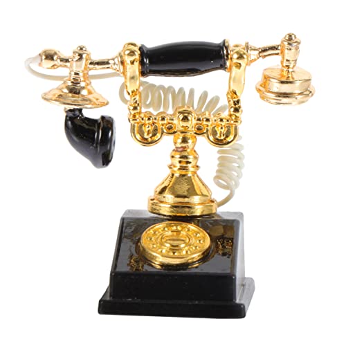 DECHOUS Nostalgisches Telefonmodell Miniatur Für Party Kinderspielzeug Mini-telefonverzierung Telefon Mini-telefonmodell Mini House Prop Mini-Telefon- Legierung Black von DECHOUS