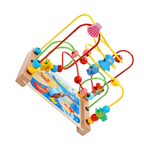 DECHOUS Perlen Labyrinth Pädagogisches Frühes Pädagogisches Konstruktionsspielzeug Perlen Perlenlabyrinth Achterbahn Kindertierperlenspielzeug Kinderspiele Holz von DECHOUS