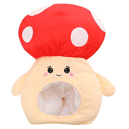 DECHOUS Pilz Kopfbedeckung Pilzkaffee Instant Pilzkappen Cosplay Pilz Zubehör Hut Pilz Plüsch Pilz Kopfschmuck Partygeschenk Performance Stirnband Lustige Kappe Pp Baumwolle von DECHOUS