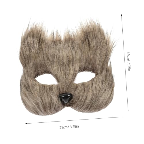 DECHOUS Plüsch Fuchsgesichtsmaske Halbmaske für Erwachsene Elastisch und Wiederverwendbar Leichte Tiermaske für Halloween Kostüm Maskenball Karneval und Cosplay Geeignet für Damen und von DECHOUS