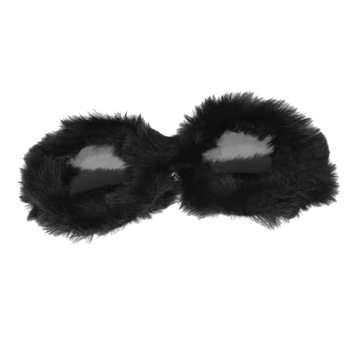 DECHOUS Plüsch-sonnenbrille Plüsch-festivalbrille Party Lustig Trendy Über Punk Klein Flauschige Runde Sonnenbrille Verrückt Uv Spaß Betrüger Erwachsene Halloween Funky Gläser Stk Schwarz von DECHOUS