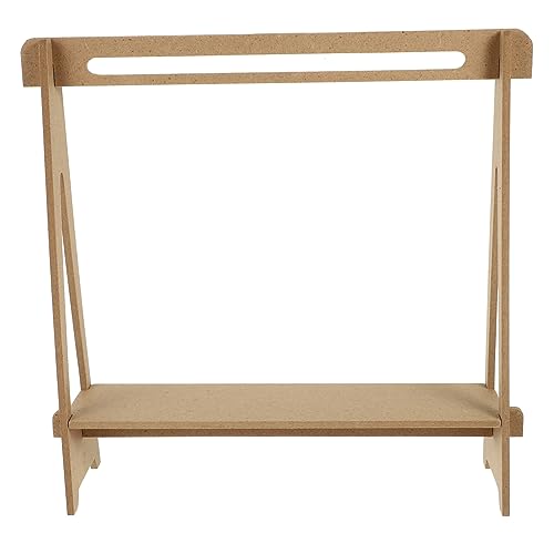 DECHOUS Puppenaufhänger Miniatur Puppenkleidung Rack klein Kleidungsstück Kind Zubehör puppenkleiderbügel Puppen kleiderbügel Puppenkleider-Präsentationsregal Mini-Kleiderbügel Holz Khaki von DECHOUS