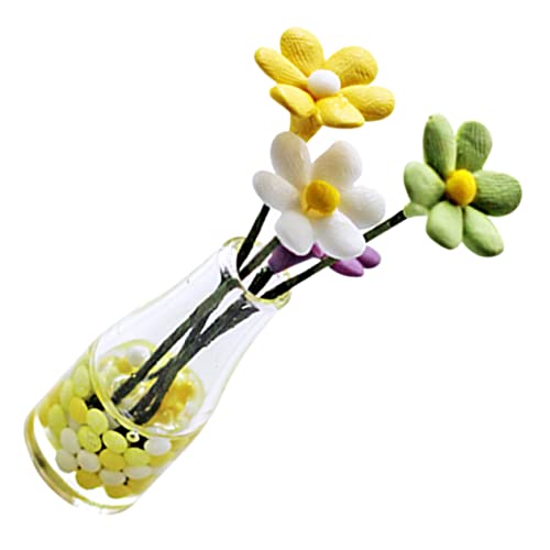 DECHOUS Puppenhaus Blumenarrangement Fälschung Miniatur Winzig Für Spielzeugvase Künstlich Uv Partyartikel Für Kleine Blume Winziges Mini- Blumentopf-Modell Glas von DECHOUS