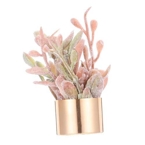 DECHOUS Puppenhaus Blumentopf Pflanzen Deko Kunstpflanze Winzige Sukkulententöpfe Kleine Sukkulenten Künstlich Gefälschte Sukkulenten in Töpfen Klein Miniatur Bonsai Plastik Coffee von DECHOUS