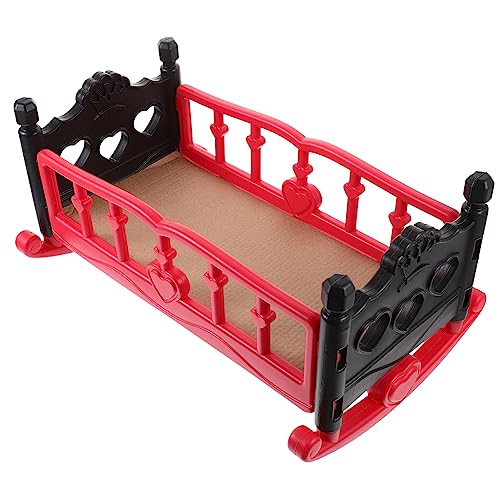 DECHOUS Puppenhaus Krippe Mädchen Puppensachen Puppenhausbett Minibett Für Puppe Puppenhaus -Accessoire Puppen-krippenspielzeug Babypuppen-bettspielzeug Puppenbett Plastik Rot DECHOUS Puppenhaus Krippe Mädchen Puppensachen Puppenhausbett Minibett Für Puppe Puppenhaus -Accessoire Puppen-krippenspielzeug Babypuppen-bettspielzeug Puppenbett Plastik Rot von DECHOUS