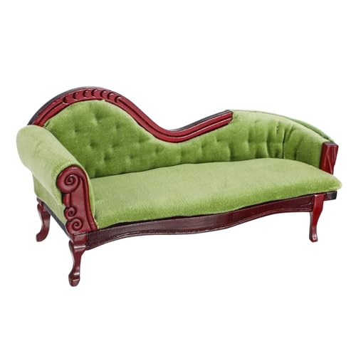 DECHOUS Puppenhaus Mini Chaise Couch Ornamente Puppen Küche Dekoration 1 12 Miniatur Möbel Mini Zubehör Spielhaus Möbel Puppenhaus Mini Möbel Sofas Birke von DECHOUS