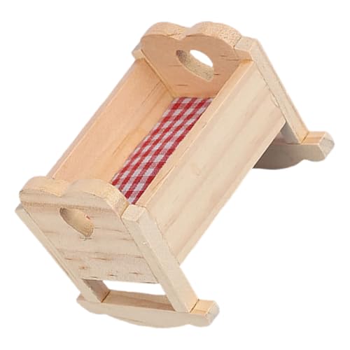 DECHOUS Puppenhaus Zubehör Puppe Holz Puppe Krippe Puppenhaus Schlafzimmer Möbel Puppe Möbel Bett Puppenhaus Krippe Puppe Krippe Holz von DECHOUS