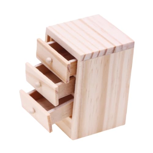 DECHOUS Puppenhausmöbel holzmöbel mini nachttisch Miniaturmöbel puppenhaus Schlafzimmer puppenhaus Einrichtung Nachttische aus Holz Nachttische im Maßstab 1:12 hölzern Khaki von DECHOUS
