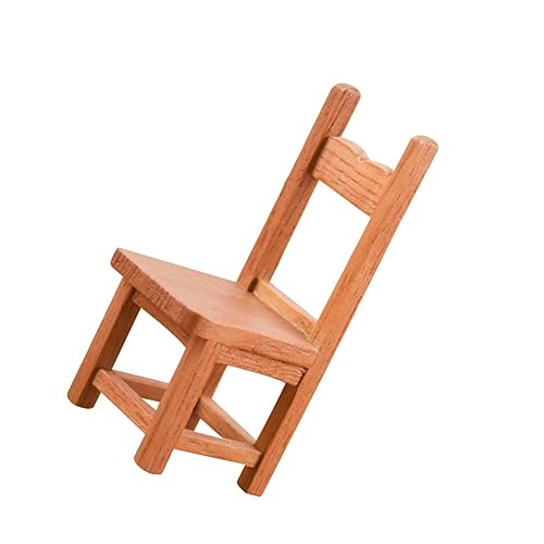 DECHOUS Puppenhausstuhl Einzelsitz mit Rückenlehne Stabiles Langlebiges Holz Geruchsneutral Leichte Miniaturdekoration für Puppenhaus DIY Malzubehör von DECHOUS