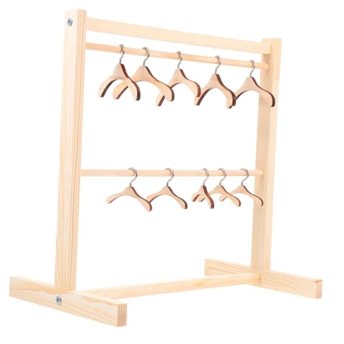 DECHOUS Puppenkleiderbügel Aus Holz Puppenhaus Kleiderständer Puppenhaus Miniaturen Kleiderbügel Puppenkleiderständer Für Puppenkleidung Puppenkleiderbügel Puppenkleiderständer von DECHOUS