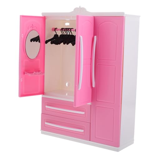 DECHOUS -Puppenschrank puppenmöbel Puppenaccessoires Kleid Fall Miniatur Puppenbügel Haustier Gestell Minitor Outfit Küchenschränke für Puppenstuben Plastik von DECHOUS