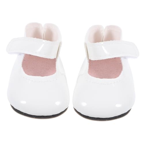 DECHOUS Puppenschuhe aus PU Leder Verschleißfest Miniatur Schuhe für Baumwollpuppen Dekorative Mädchen Doll Schuhe Weiße Anziehschuhe für Puppen Zubehör von DECHOUS
