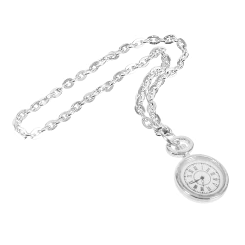 DECHOUS Puppenzubehör Hausboden-taschenuhr Miniatur-kettentaschenuhr Kleine Taschenuhr Für Puppe Miniatur-puppentaschenuhr Mini-haustaschenuhr Miniatur-taschenuhrmodell Silver Legierung von DECHOUS