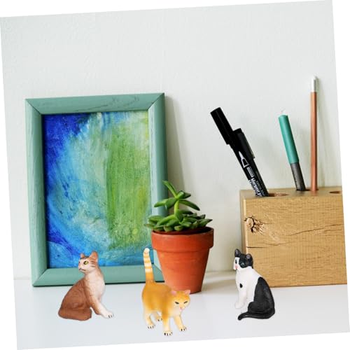 DECHOUS Realistische Schwarze weiße Katzenfigur aus Kunststoff Lebensechtes Kätzchen Modell Detailreiches Dekospielzeug für Geschenk für Katzenliebhaber Vielseitig als Fotorequisite und von DECHOUS
