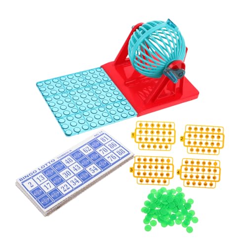 DECHOUS Satz Bingo- -Maschine Party Lernspielzeug Bingo Spielmaschine interaktives Handspielmaschine -Ball-Maschine Mini-Lotteriemaschine Papier von DECHOUS