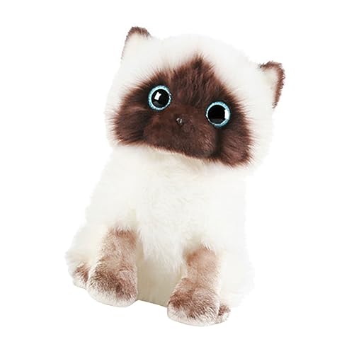 DECHOUS Siamesische Katzenpuppe Gefülltes Stofftier Dekorative Kätzchenpuppe Niedliches Plüschspielzeug Für Katzenliebhaber von DECHOUS