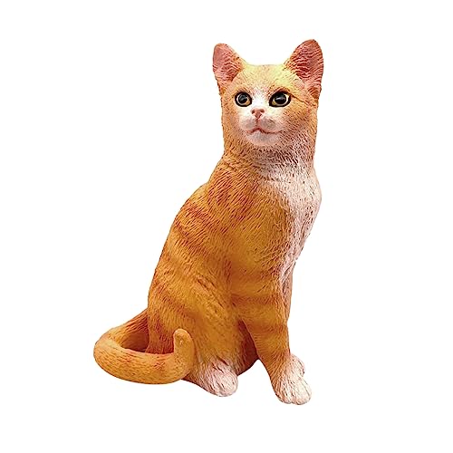 DECHOUS Simulation Haustier Katze Mini-Katzenfigur Tierförmiges Spielzeug Modelle Ornament lebensechte Kätzchenstatue Simulations-Kätzchen-Figur Haushalt Puppe Siamesische Katze schmücken von DECHOUS