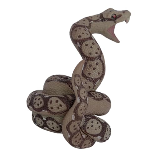 DECHOUS Simulationsschlangenmodell Halloween Halloween Toys Gruseliges Tiermodell hühner Schlangenförmiges Modell Geisterhaus-Schlangenstütze PVC Light Brown von DECHOUS
