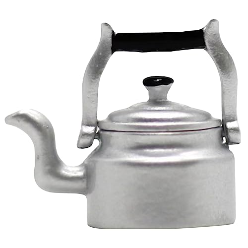 DECHOUS Simulierter Wasserkocher für Miniatur kinderspielzeug puppenstubenmöbel Geschirr tragbarer wasserkocher Simulation Mini-Wasserkocher Metall Silver von DECHOUS