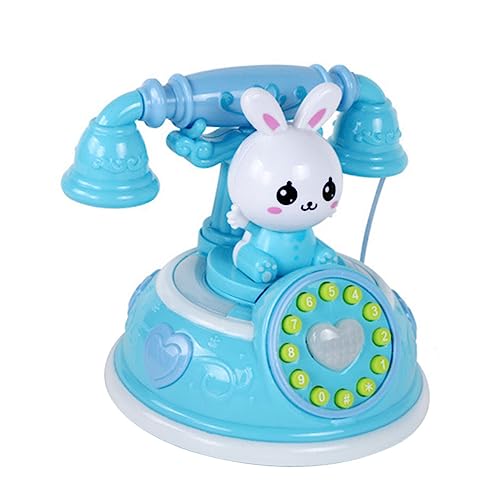 DECHOUS Simuliertes Telefon interaktives Handy Telefon für Kinderspielzeug Schnurgebundenes Retro-Telefon gefälschtes Telefon Cartoon-Telefon- Plastik Blue von DECHOUS