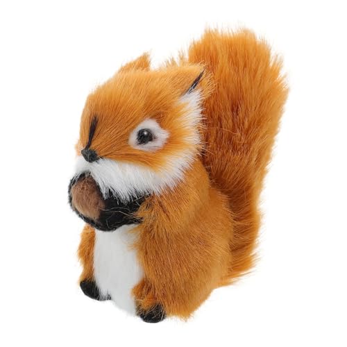 DECHOUS Stofftiermodell Simulation Von Kleintieren Falsches Eichhörnchen Entzückende Tierfigur Realistisches Eichhörnchen Mini-Waldtiere Eichhörnchen Plüsch Tiermodelle Plastik Light Brown von DECHOUS