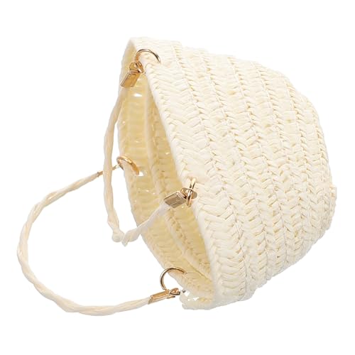 DECHOUS Strohsack Puppenhaus Mini Stroh Puppenhaus-miniatursimulationszubehör Mini-eimertasche Minitasche Für Puppe Mini-aktentaschenspielzeug Strohtasche Mini -picknickkorb Weiß Papier von DECHOUS