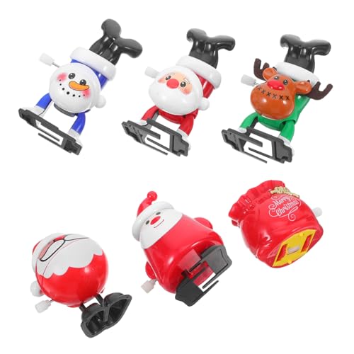 DECHOUS Teiliges Weihnachts Wind Up für Kreative Batteriefreie Lauf und Sprungfiguren mit Weihnachtsmann Schneemann Rentier Kompakte Party Geschenkfüllungen für Feiern von DECHOUS