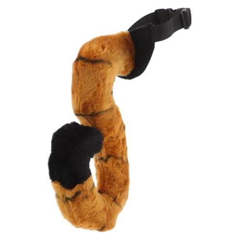 DECHOUS Tigerschwanz Tigerzubehör Tier Kostümzubehör Halloween Honstration Tierische Accessoires Cosplay Zubehör Tiger Kostümzubehör Halloween-Kostüm verkleiden Tigerohren Plüsch Orange von DECHOUS