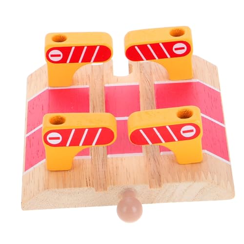 DECHOUS Track- kinderspielzeug konstruktionsspielzeug Bahnhofszubehör Zugbahn Kognitive Entwicklung Plattenspieler Bahnhofsspielzeug Bahnübergang Schienen Holz von DECHOUS
