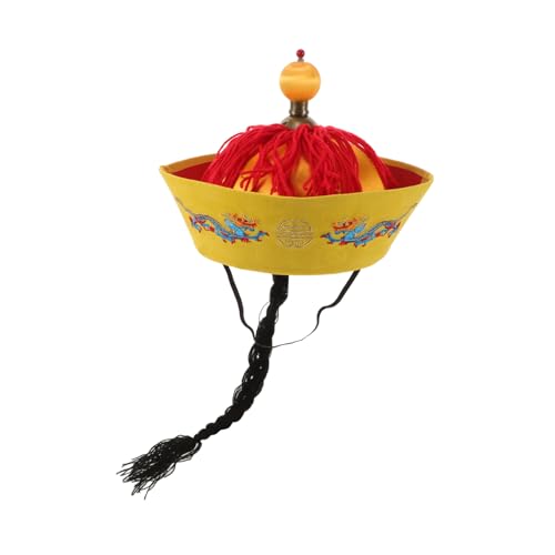 DECHOUS Traditioneller Chinesischer Kaiserhut, Chinesischer Kostümhut, Königlicher Kaiser, Partyhut, Chinesischer Bühnenaufführungshut Für Halloween, Cosplay, Rollenspielzubehör, Gelb DECHOUS Traditioneller Chinesischer Kaiserhut, Chinesischer Kostümhut, Königlicher Kaiser, Partyhut, Chinesischer Bühnenaufführungshut Für Halloween, Cosplay, Rollenspielzubehör, Gelb von DECHOUS