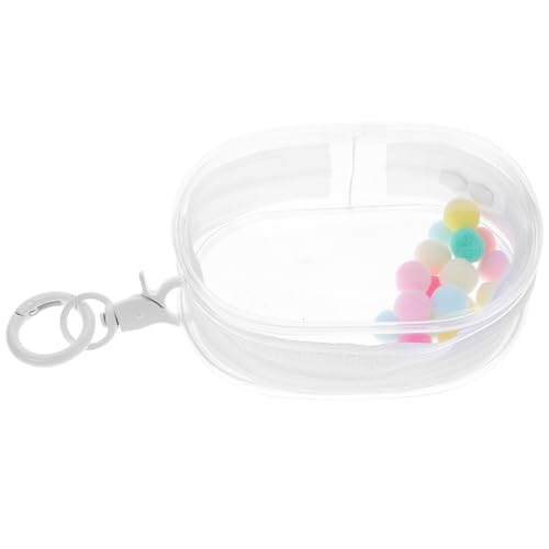 DECHOUS Transparente Puppentragetasche aus Klarem PVC mit Reißverschluss Mini Puppe Aufbewahrungsbeutel mit Schlüsselanhänger und Quaste Hohe Sichtbarkeit Geeignet für Puppenzubehör und von DECHOUS