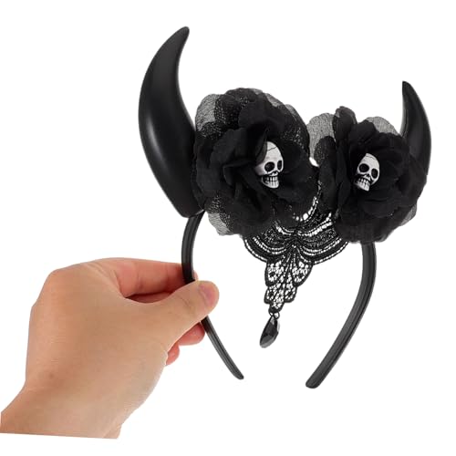 DECHOUS Verstellbares Halloween Teufelshorn Haarband mit Totenkopf Elastisches Kopfschmuck für Erwachsene Leichtes Stirnband für Cosplay Party und Tanzveranstaltungen DECHOUS Verstellbares Halloween Teufelshorn Haarband mit Totenkopf Elastisches Kopfschmuck für Erwachsene Leichtes Stirnband für Cosplay Party und Tanzveranstaltungen von DECHOUS
