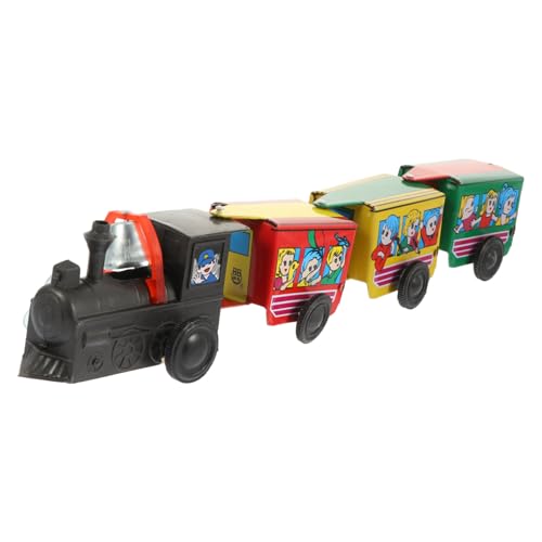 DECHOUS Vintage Wind Up Zugspielzeug Aus Blech Mit Waggons Kinderspielzeug Für Frühe Lernphasen Dekoratives Element Für Zuhause Für Jahren von DECHOUS