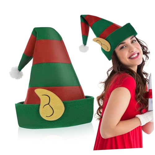 DECHOUS Weihnachtsmütze für Erwachsene Gestreift Leicht und Bequem Unisex Weihnachtskostüm Hut Festliche Party Weihnachtsdekoration Weihnachten Nikolausmütze DECHOUS Weihnachtsmütze für Erwachsene Gestreift Leicht und Bequem Unisex Weihnachtskostüm Hut Festliche Party Weihnachtsdekoration Weihnachten Nikolausmütze von DECHOUS