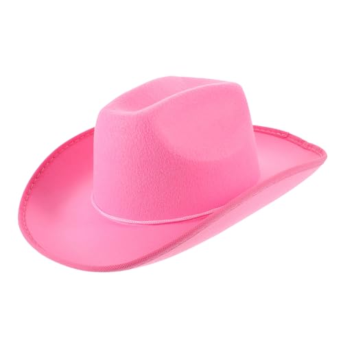 DECHOUS Western Cowgirl Hut Damen Verstellbar mit Kordel Party Kostüm Accessoire Leichter Cowboyhut für Erwachsene und Teenager Cosplay Westernhut Rosa von DECHOUS