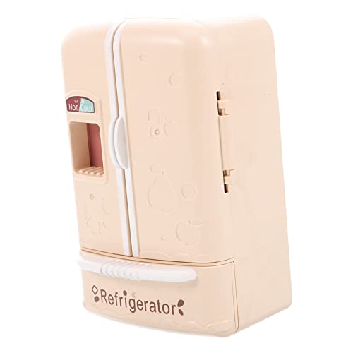 DECHOUS Zweitüriger Kühlschrank Miniaturen Zum Basteln Miniatur-Dinge Miniaturmöbel Und Accessoires Puppenhaus-miniaturen Küchenminiaturen Mini-hauskühlschrank Mini Möbel Abs Beige von DECHOUS