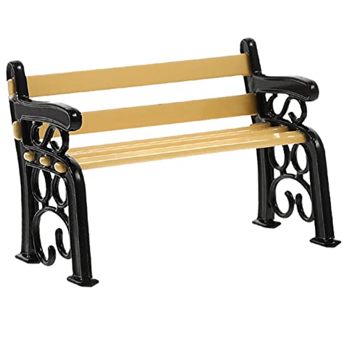 DECHOUS puppenhaus hocker Miniatur puppenstubenmöbel Dollhouse Furniture puppenhauszubehör Mini-Aufbewahrungsbank aus Holz Hausmöbel Minihaus Holzbank Mini-Hausbank Metall Black von DECHOUS