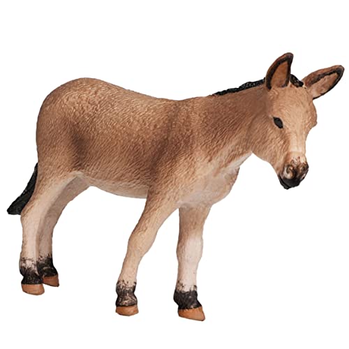 DECHOUS simulierter Esel Tierfigur für Terrarium tierisches für Babys stehende Eselstatue Eselsohren Kinderspielzeug Modell der Nutztiere Eselfiguren aus Kunststoff Plastik Brown von DECHOUS