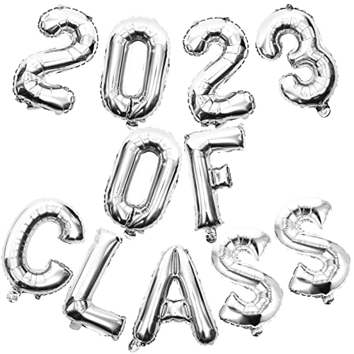 DECOMELODY 1 Satz 2023 2023 Aluminiumfolienballon luftballons reminescence Ballons mit Rennmotiven Abschlussdekorationsklasse von 2023 Ballon im Klassenzimmer grad klassenzimmer Silver von DECOMELODY