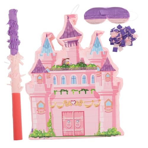 DECOMELODY 1 Satz Prinzessin-Schloss-Pinata Süßigkeitenbehälter Piñata Prinzessinnen-Geburtstagsparty-Dekorationen Prinzessin Piñata kinderparty Pinata Spiel Prinzessin Gastgeschenke Papier von DECOMELODY