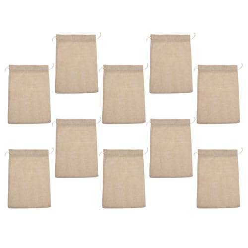 DECOMELODY 10 Stück Jutebeutel Mit Kordelzug Geschenktüten Für Feiertage Kleine Schmuckbeutel Geschenktüten Mit Kordelzug Für Halsketten von DECOMELODY