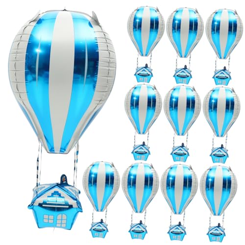 DECOMELODY 10 Stück Teiliges Aluminiumfolie Heißluftballon Blaue Geburtstagsdeko für Langlebige Leichte Partydekoration als Foto Hintergrund für Kindergeburtstag Feier DECOMELODY 10 Stück Teiliges Aluminiumfolie Heißluftballon Blaue Geburtstagsdeko für Langlebige Leichte Partydekoration als Foto Hintergrund für Kindergeburtstag Feier von DECOMELODY