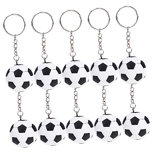 DECOMELODY 10 Stück Teiliges Fußball Schlüsselanhänger Robustem Material Dekorative Sport Ball Anhänger für Taschen Rucksäcke Partygeschenke und Fanartikel von DECOMELODY