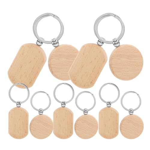 DECOMELODY 10 Stück Teiliges Holz Schlüsselanhänger Rohlinge aus Massivem Buchenholz Beschriftbar zum Bemalen und Gravieren Vielseitig als Schlüsselring Taschenanhänger oder Namensschild für DECOMELODY 10 Stück Teiliges Holz Schlüsselanhänger Rohlinge aus Massivem Buchenholz Beschriftbar zum Bemalen und Gravieren Vielseitig als Schlüsselring Taschenanhänger oder Namensschild für von DECOMELODY