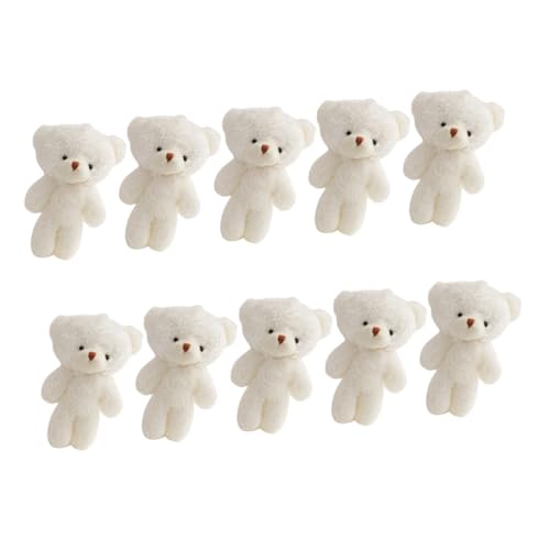 DECOMELODY 10 Stück Teiliges Mini Bär Plüschspielzeug Weiche Kleine Bärenfiguren aus Kuscheligem Material Langlebig und Detailreich als Geburtstagsgeschenk DIY Schlüsselanhänger und von DECOMELODY