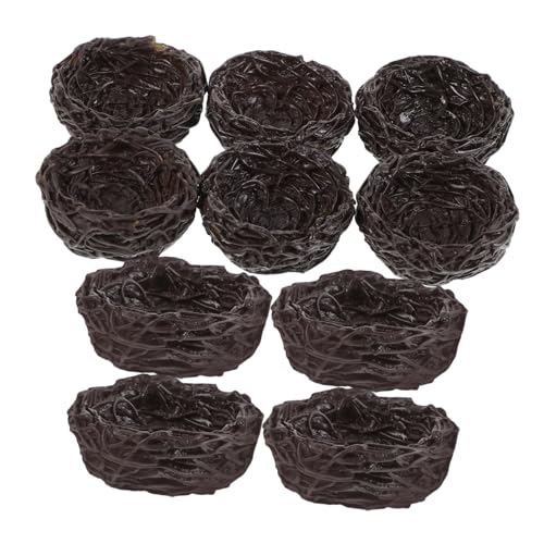 DECOMELODY 10 Stück Teiliges Mini Resin Vogelnest mit Künstlichen Eiern Handgefertigte Realistische Deko Vogelnester für DIY Bastelprojekte Wohnraumdekoration Ostern und Kleine Räume von DECOMELODY