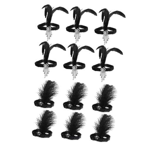 DECOMELODY 12 Stück Teiliges Pailletten Haarband mit Federn und Perlen Verstellbare Party Haarbänder für Erwachsene Bequeme und Sichere Performance Stirnbänder für Kostüm und DECOMELODY 12 Stück Teiliges Pailletten Haarband mit Federn und Perlen Verstellbare Party Haarbänder für Erwachsene Bequeme und Sichere Performance Stirnbänder für Kostüm und von DECOMELODY
