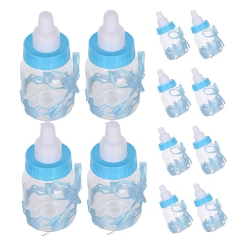 DECOMELODY 12 Stück Teiliges Shower Partyset Süßigkeitenboxen aus Kunststoff mit Schleifenband Kompakte Geschenkbehälter für Babyparty Dekoration und Kleine Naschereien von DECOMELODY