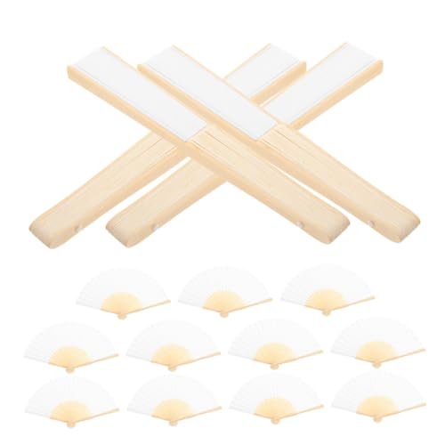 DECOMELODY 15 Stück Teiliges Faltbare Weiße Papier Handfächer Leicht und Kompakt für DIY Kunstprojekte Hochzeit Sommerparty Tragbar und Vielseitig für Malerei Kalligraphie und Dekoration von DECOMELODY