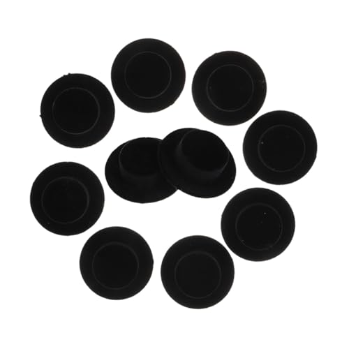 DECOMELODY 15 Stück Teiliges Miniatur Puppenhüte aus Flockigem Resin Mittlere Schwarze Clownshüte für DIY Bastelprojekte Puppenkleidung Schneemann und Weihnachtsdekoration Langlebige Mini von DECOMELODY